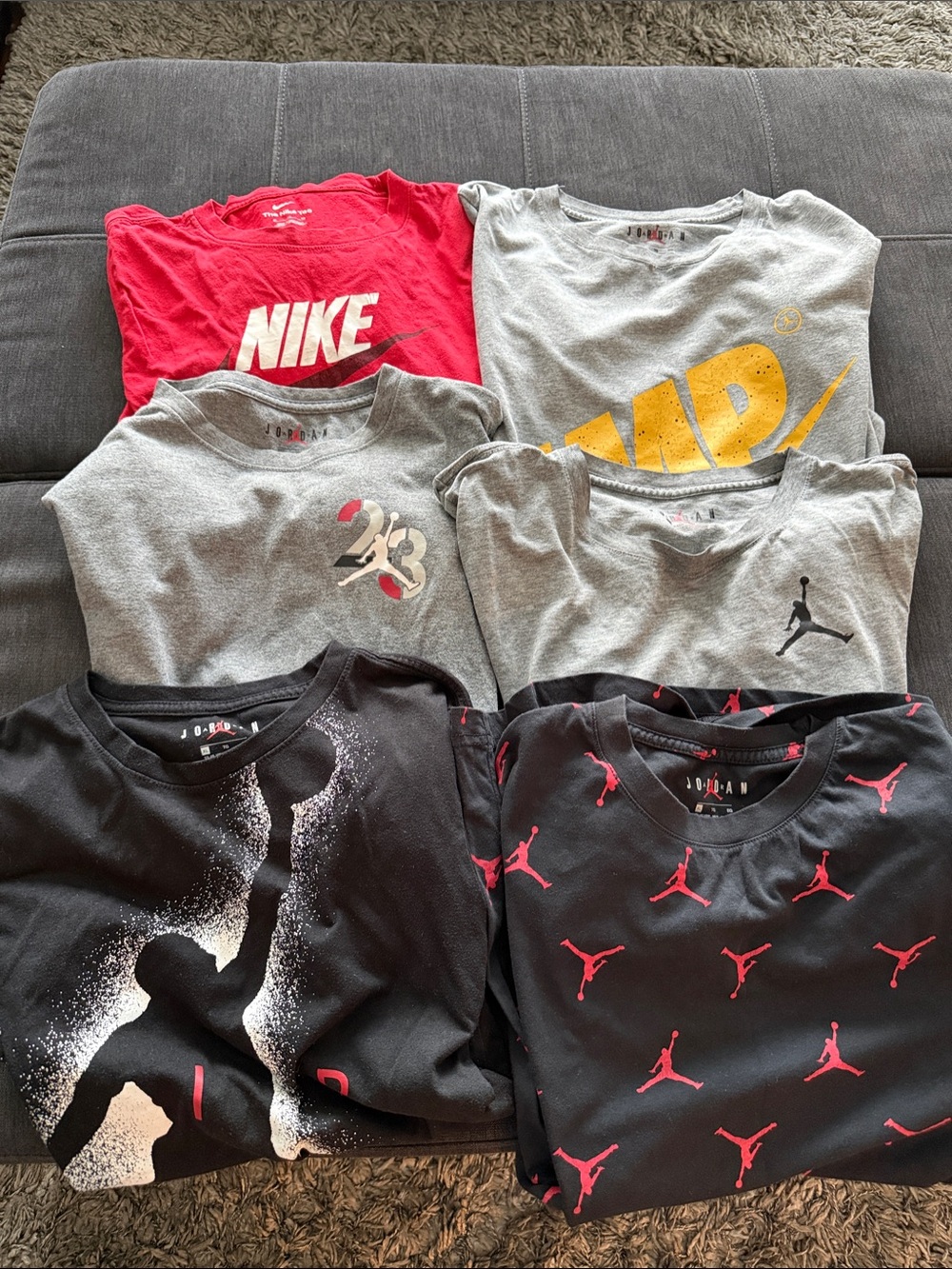 Nike Kids Short-Sleeve Tees in Red, Gray & Black